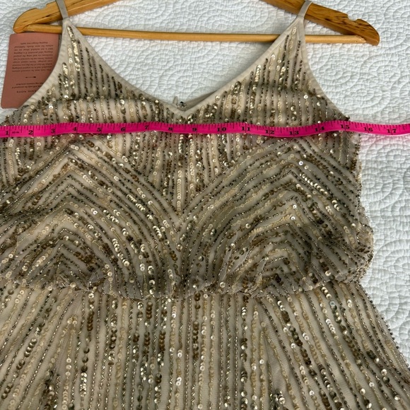 BHLDN NWT Pink and Gold Sleeveless Maxi gown - Picture 12 of 16